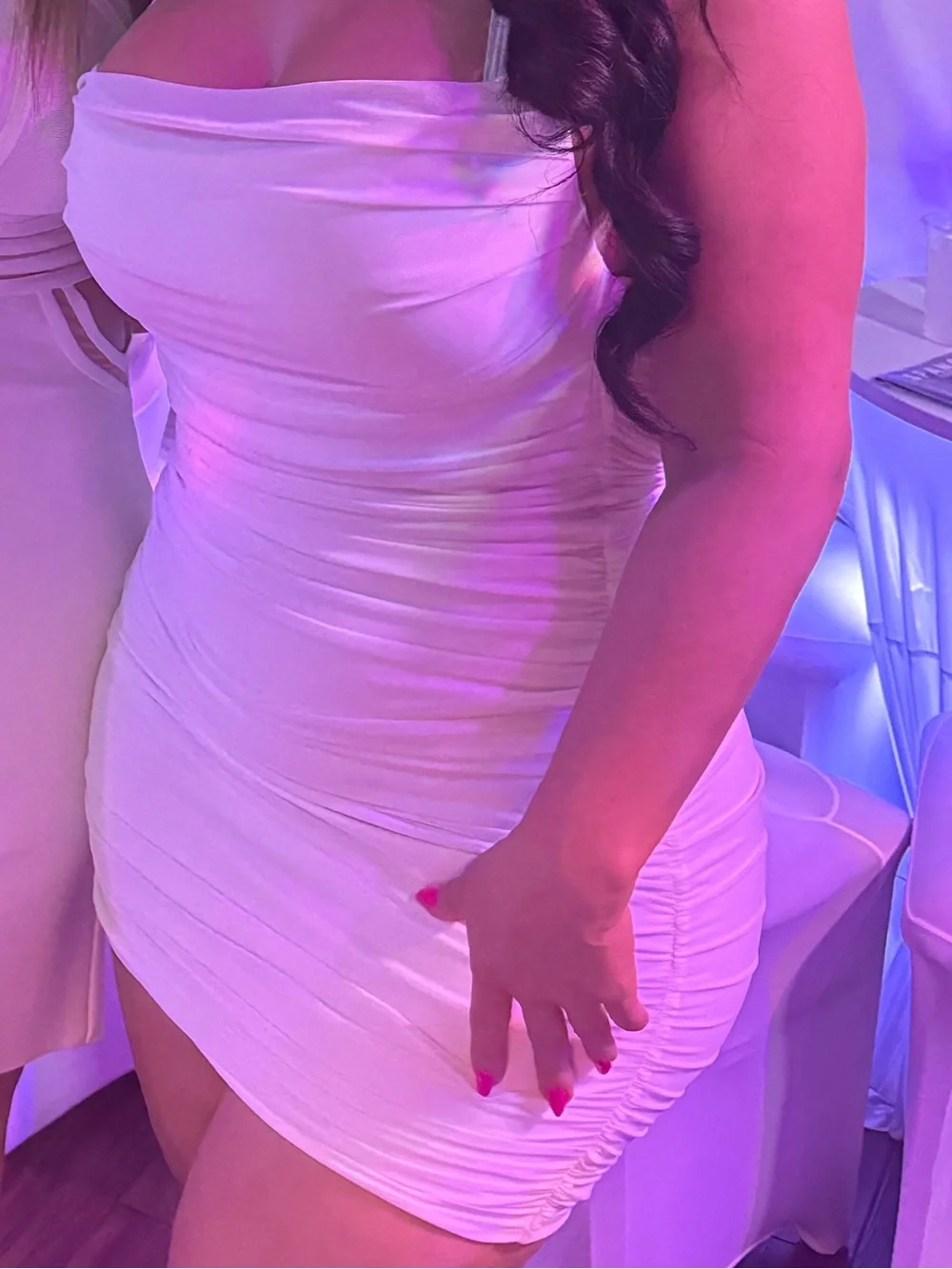 White mesh dress halter top bodycon